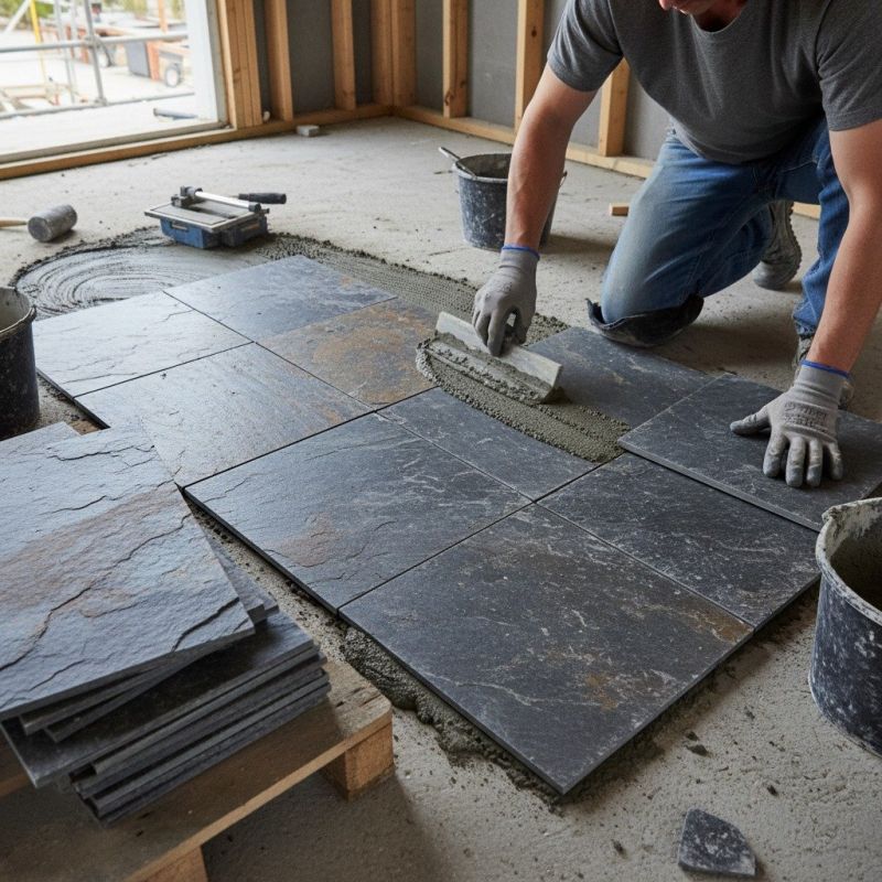 Slate Floor Installation detail